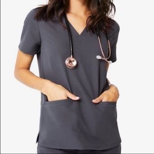 FIGS Charcoal Casma 3 Pocket Scrub Top Size M